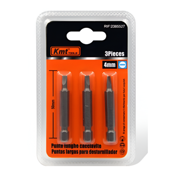 Σετ Μύτες Κατσαβιδιού 4mm x 50mm 3 Τεμαχίων Kmt Tools 2385527