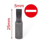Σετ Μύτες Κατσαβιδιού 5mm Ίσιες 25mm 6τμχ Kmt Tools 2385524