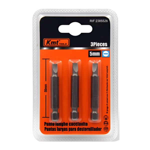 Σετ Μύτες Κατσαβιδιού 5mm x 50mm 3τμχ Kmt Tools 2385528