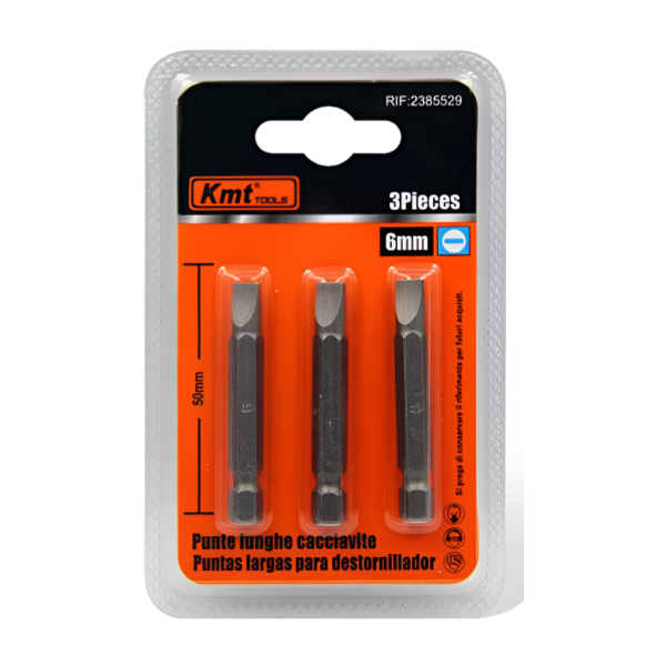 Σετ Μύτες Κατσαβιδιού 6mm x 50mm 3 Τεμαχίων Kmt Tools 2385529