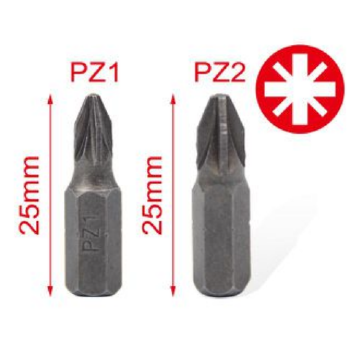 Σετ Μύτες Κατσαβιδιού PZ1/PZ2 25mm 6 Τεμαχίων Kmt Tools 2385521
