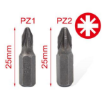 Σετ Μύτες Κατσαβιδιού PZ1/PZ2 25mm 6 Τεμαχίων Kmt Tools 2385521