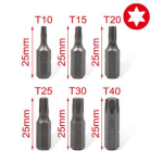 Σετ Μύτες Κατσαβιδιού Torx T10-T40 25mm 6τμχ Kmt Tools 2385526