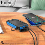Hoco DB51 Ηλιακό Power Bank 8000mAh με Θύρες USB-A & USB-C – Μαύρο/Μπλέ