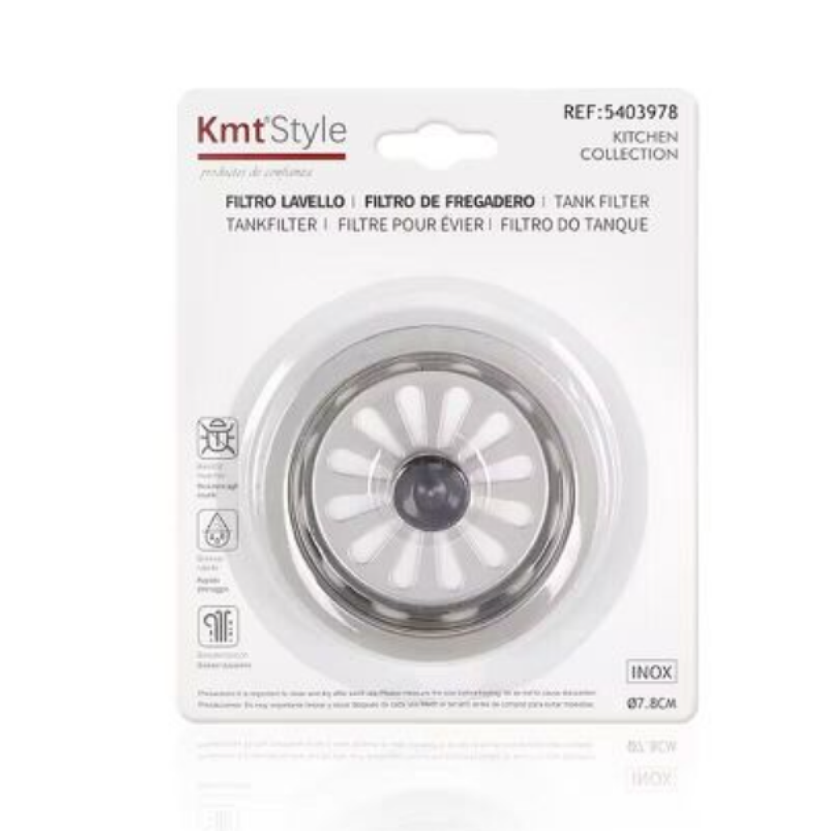 Σίτα Νεροχύτη Ινοξ 7.8cm Με Πώμα Kmt Style 5403978