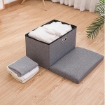 Σκαμπό & Κουτί αποθήκευσης 2 σε 1 από PVC 76x38x38cm Λευκό 2208866