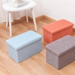 Σκαμπό & Κουτί αποθήκευσης 2 σε 1 από PVC 76x38x38cm Λευκό 2208866