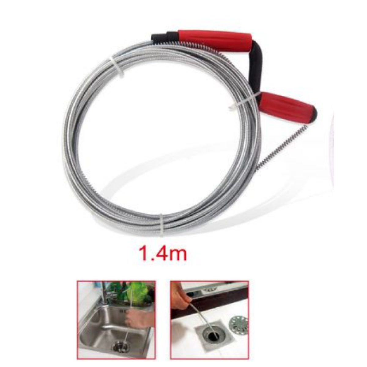 Σπιράλ Απόφραξης Σωλήνων 1.4m Με Λαβή Kmt Tools 9367580