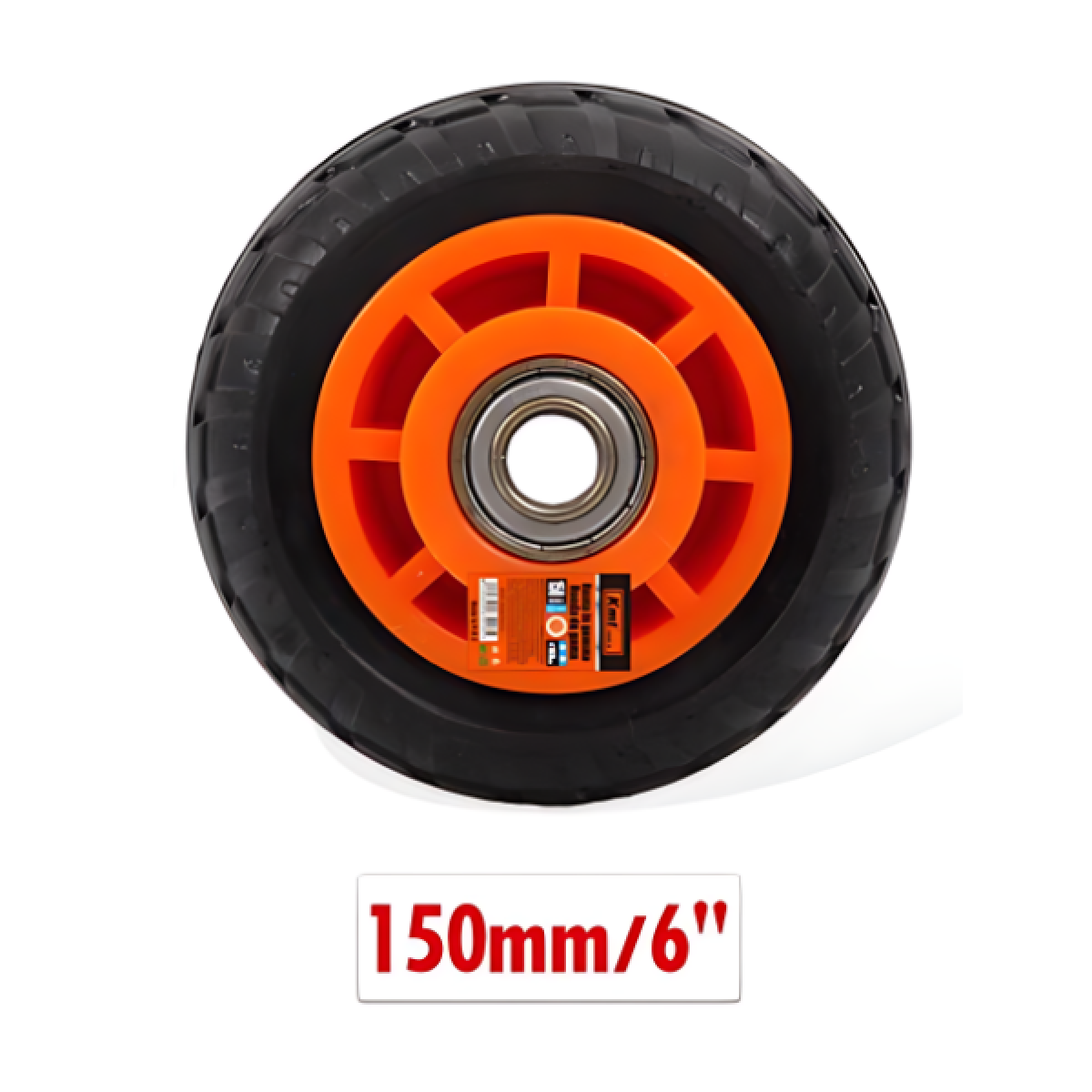 Συμπαγής ρόδα για καρότσια 150mm 6'' 9367913 μαύρο/πορτοκαλί - Image 2