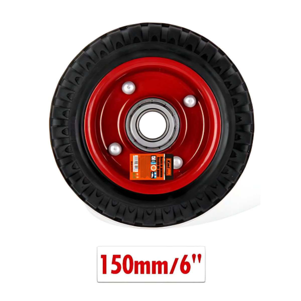 Συμπαγής ρόδα για καρότσια 150mm 6'' 9367916 μαύρο/κόκκινο - Image 2