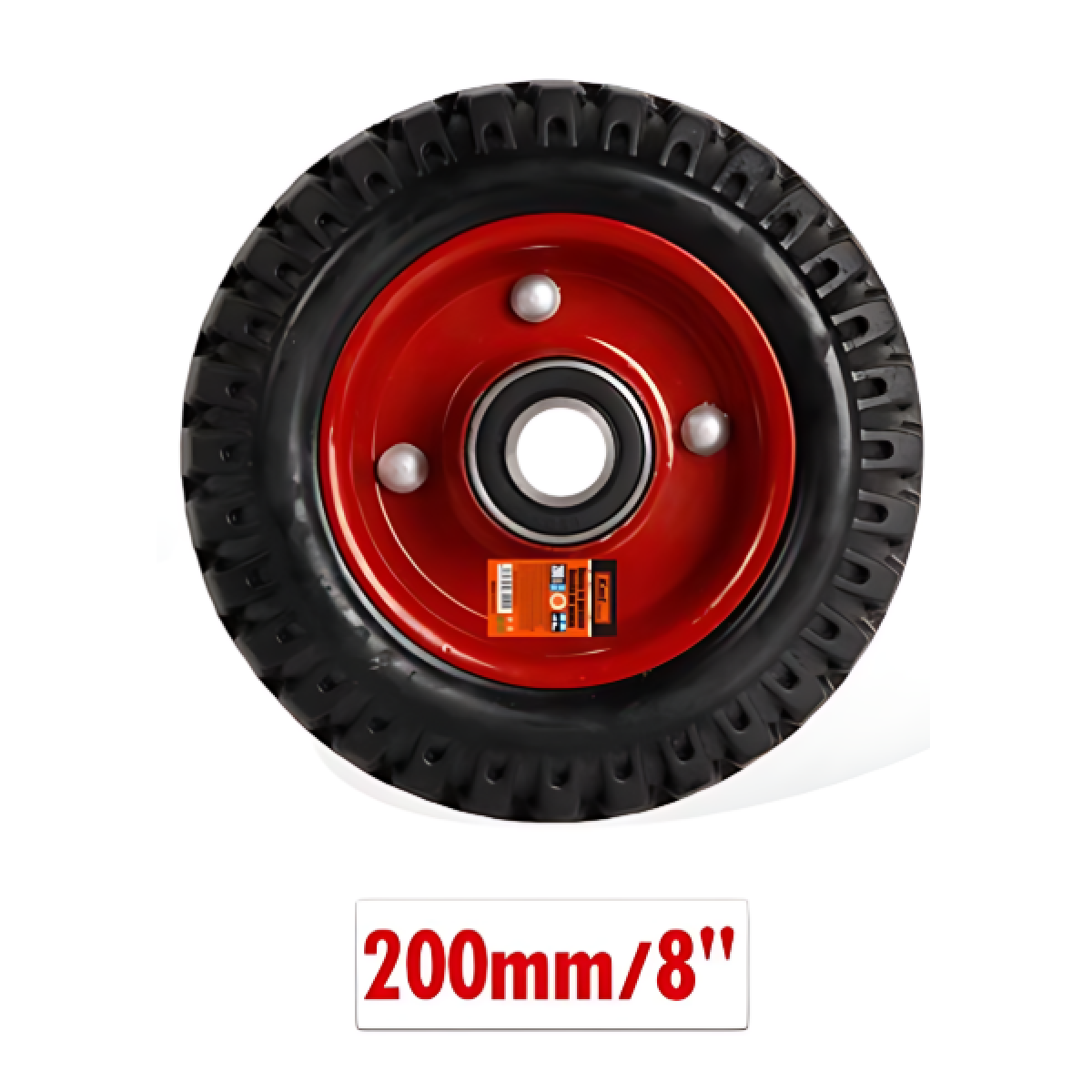 Συμπαγής ρόδα για καρότσια 200mm 8'' 9367910 μαύρο/κόκκινο - Image 2