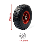 Συμπαγής ρόδα για καρότσια 250mm 10'' 9367915 μαύρο/κόκκινο - Image 3