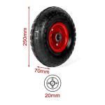 Συμπαγής ρόδα για καρότσια 250mm 10'' 9367918 μαύρο/κόκκινο - Image 3