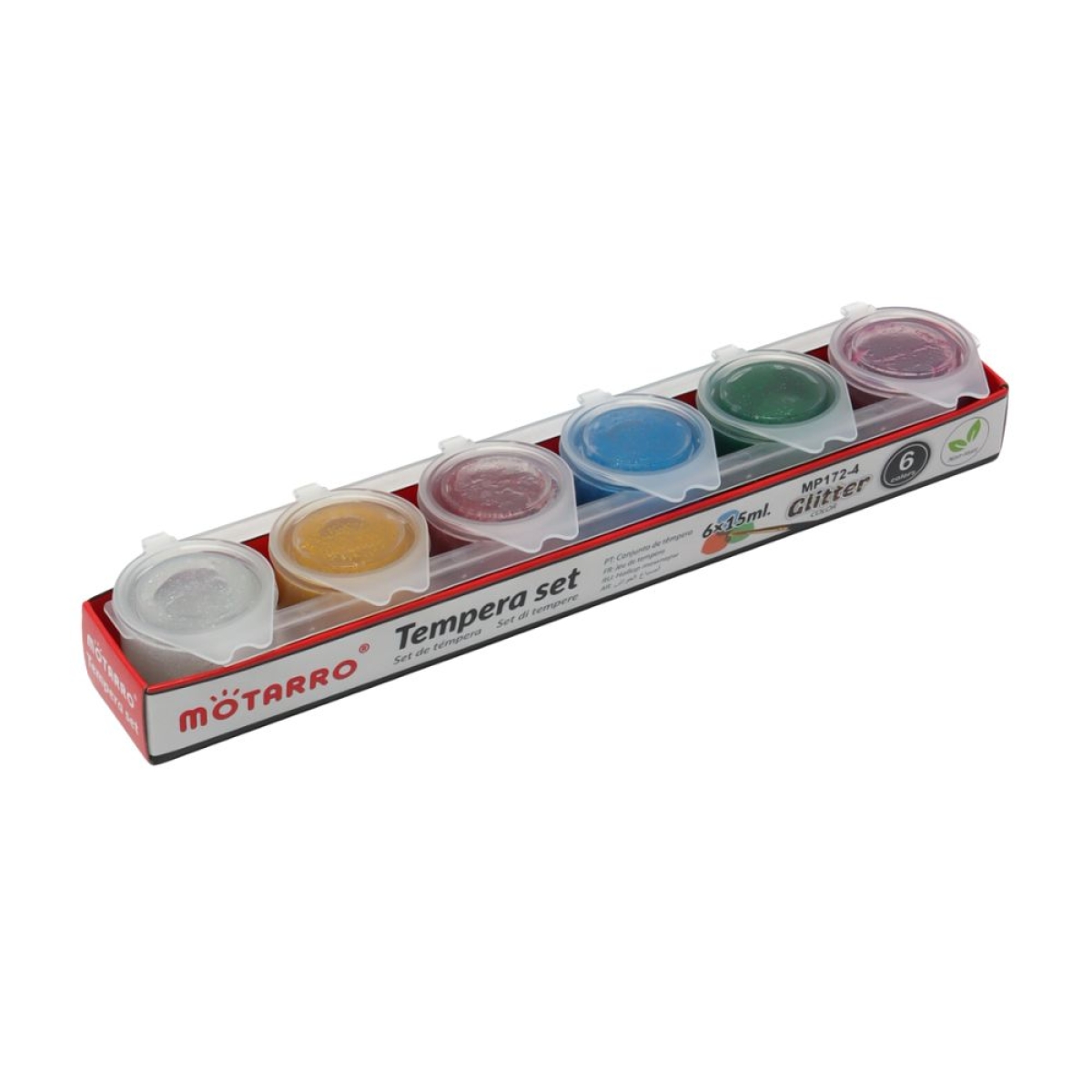 Τέμπερα 15ml Σετ 6 χρωμάτων Glitter - MP172-4