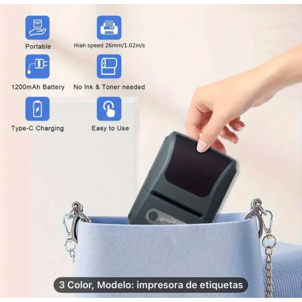 Θερμικός εκτυπωτής αποδείξεων 2'' BT 58mm Label Printer - μαύρο - Image 3