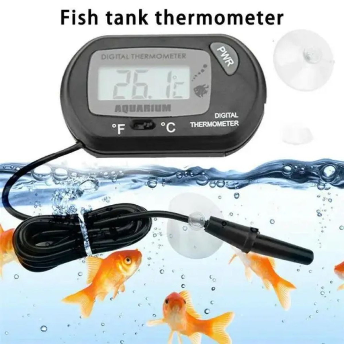 Θερμόμετρο Ενυδρείου Ψηφιακό LCD Μπαταρίας με Βεντούζα