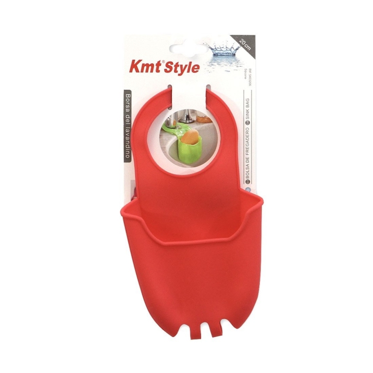 Θήκη Σφουγγαριού Νεροχύτη Σιλικόνης 20cm Kmt Style 5403206 Κόκκινο