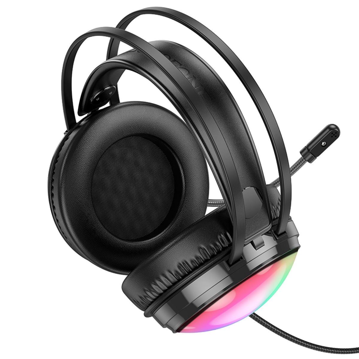 Borofone BO108 Flame Gaming Ακουστικά με LED Φωτισμό, Μικρόφωνο & USB/3.5mm – 50mm Drivers - Μαύρα