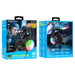 Borofone BO108 Flame Gaming Ακουστικά με LED Φωτισμό, Μικρόφωνο & USB/3.5mm – 50mm Drivers - Μαύρα