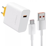 Treqa CH-646 Φορτιστής Ταχείας Φόρτισης 120W με Καλώδιο USB-C – Λευκός
