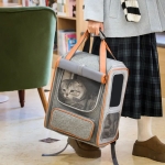 Τσάντα Χειρός για Μεταφορά Γάτας Γκρι 40x33x24cm