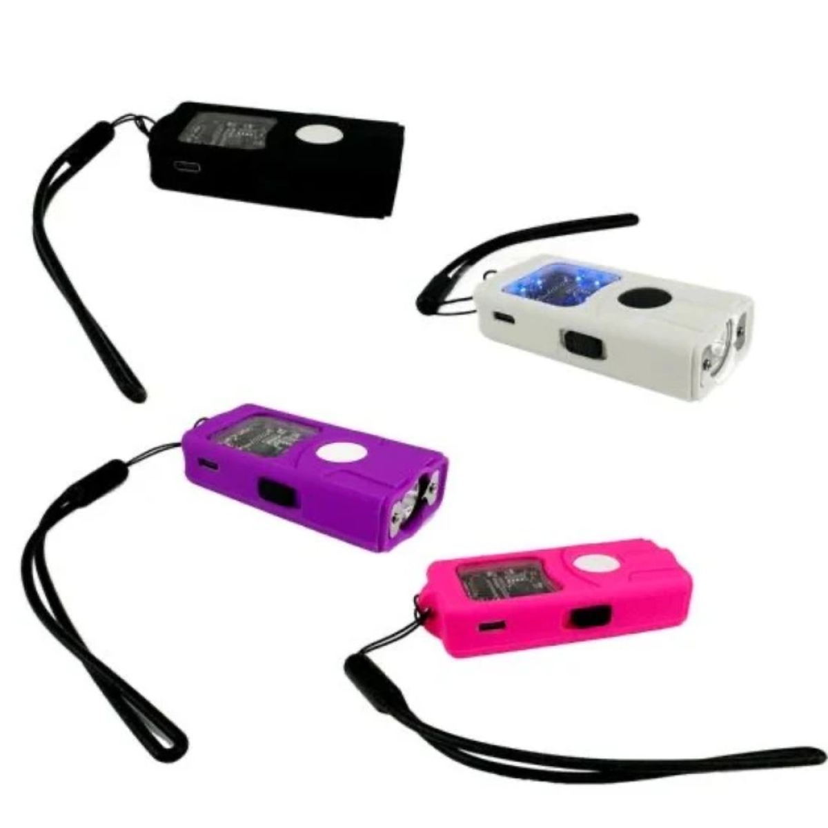 TW-2301 Mini Stun Gun 10.000V – Φορητή Συσκευή Αυτοάμυνας με Ηλεκτρική Εκκένωση & Ενσωματωμένο Φακό Μωβ