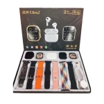 H39 Ultra 2 Smartwatch Σετ 12 σε 2 με Airpods Pro 2 – Σετ Ζευγαριού με 2 Ρολόγια, 7 Λουράκια και 2 Φορτιστές – Μαύρο