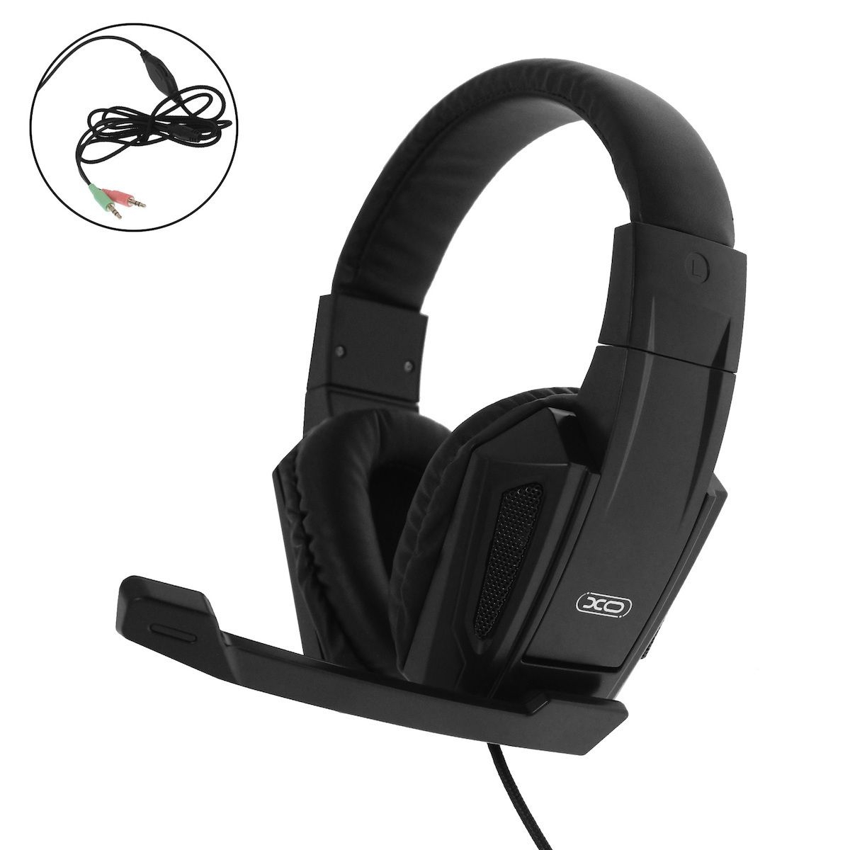 XO GE-01 Gaming Ακουστικά 3.5mm με Μικρόφωνο – Ενσύρματα Headset Μαύρα για PC & Laptop – Μαύρα