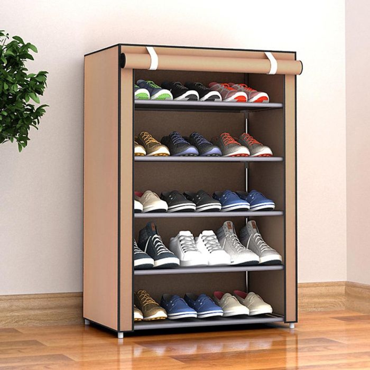 Υφασμάτινη Παπουτσοθήκη 5 Ραφιών SDS-21387 – 60x30x90cm – Γαλάζια