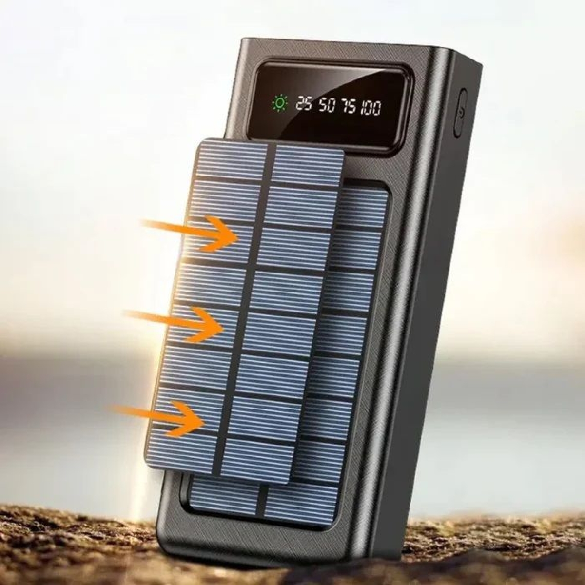 SOVO X26 Ηλιακό Power Bank 10000mAh με LED Φακό – Μαύρο