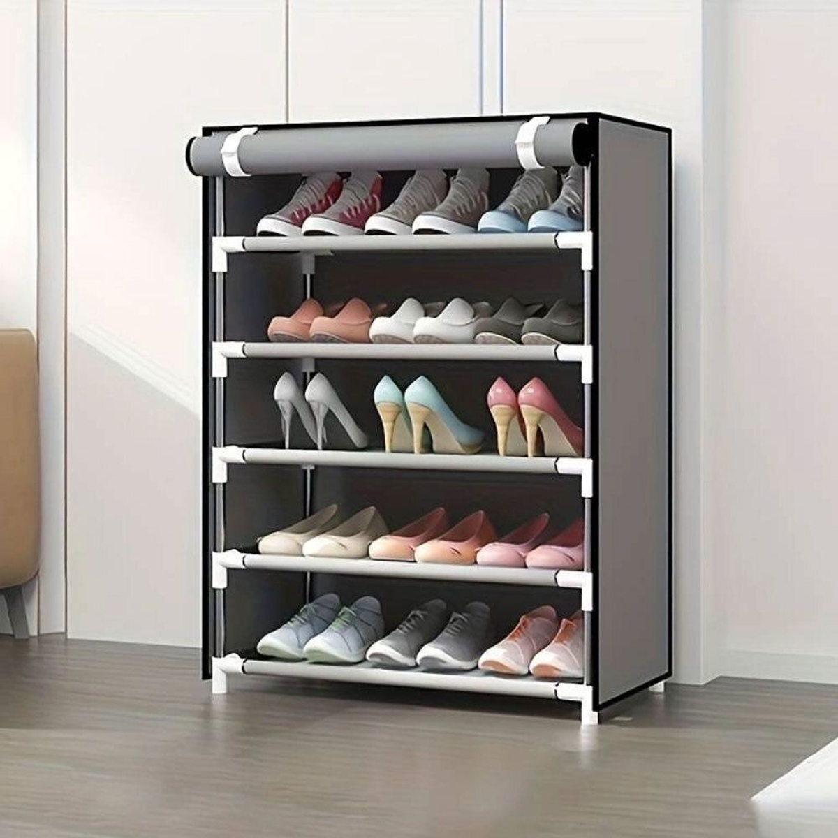 Υφασμάτινη Παπουτσοθήκη 5 Ραφιών SDS-21387 – 60x30x90cm – Γαλάζια
