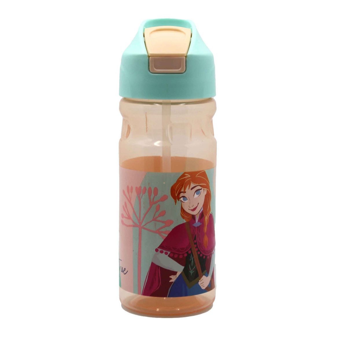 Παιδικό Παγούρι Frozen 550ml με Καλαμάκι Flip – Πλαστικό PS, BPA Free