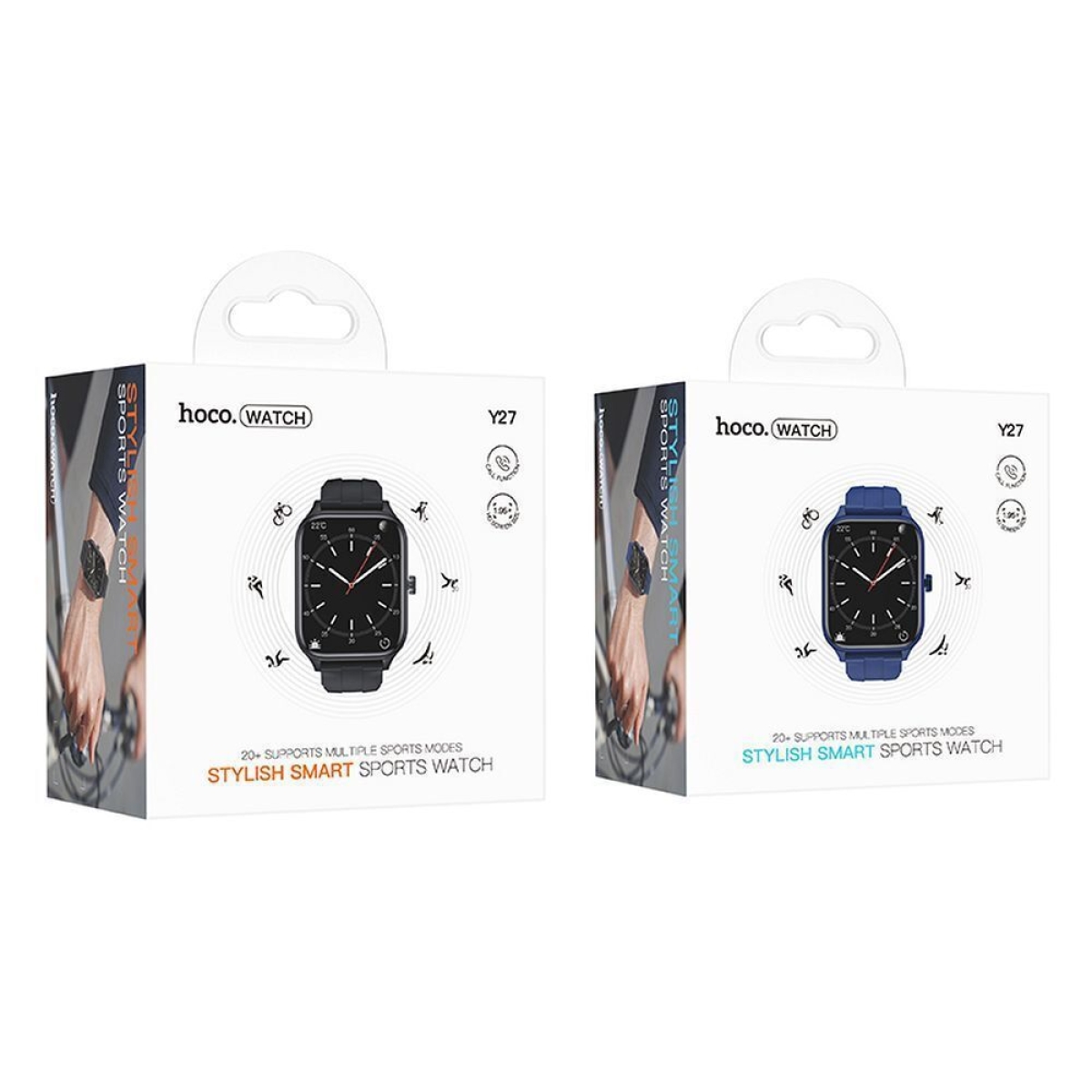 Hoco Y27 Smartwatch με Bluetooth Κλήσεις, Οθόνη 1.95” & Παρακολούθηση Υγείας – Μπλε