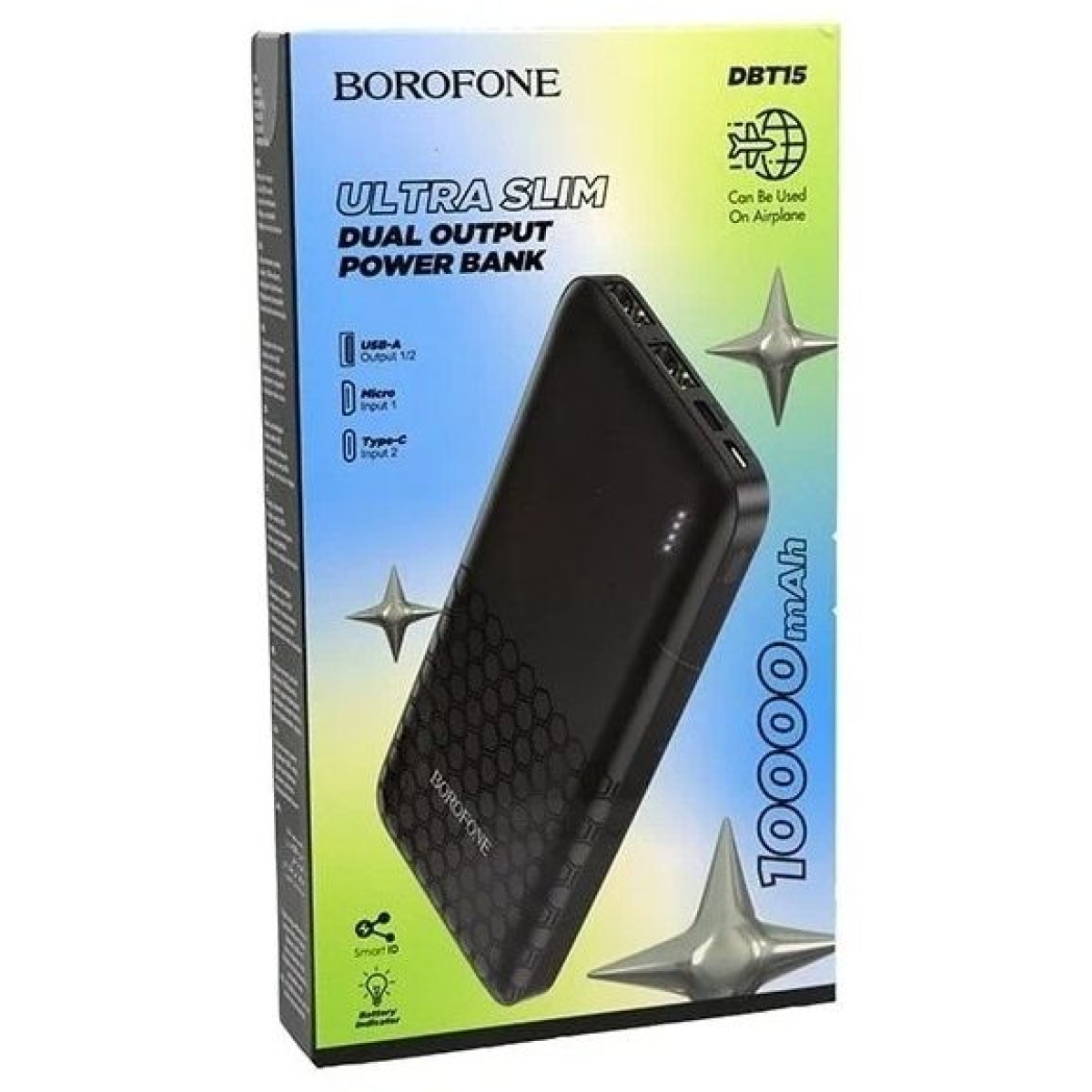 Borofone DBT15 Power Bank 10000mAh – Μαύρο