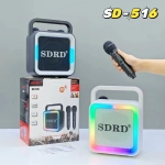 SDRD SD-516 Φορητό Ηχείο Karaoke με 2 Ασύρματα Μικρόφωνα, Bluetooth, LED Φώτα & Θύρες USB/Type-C - Μαύρο