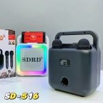 SDRD SD-516 Φορητό Ηχείο Karaoke με 2 Ασύρματα Μικρόφωνα, Bluetooth, LED Φώτα & Θύρες USB/Type-C - Μαύρο
