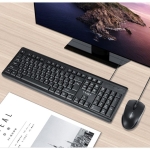 T-Wolf TF500 Σετ Πληκτρολόγιο & Ποντίκι Wired USB Αγγλικό UK - Μαύρο