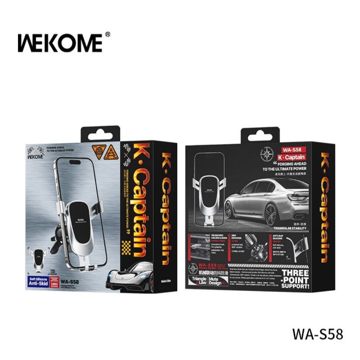 WEKOME WA-S58 Μαγνητική Βάση Κινητού για Αεραγωγό Αυτοκινήτου – Αλουμίνιο & ABS – Μαύρη