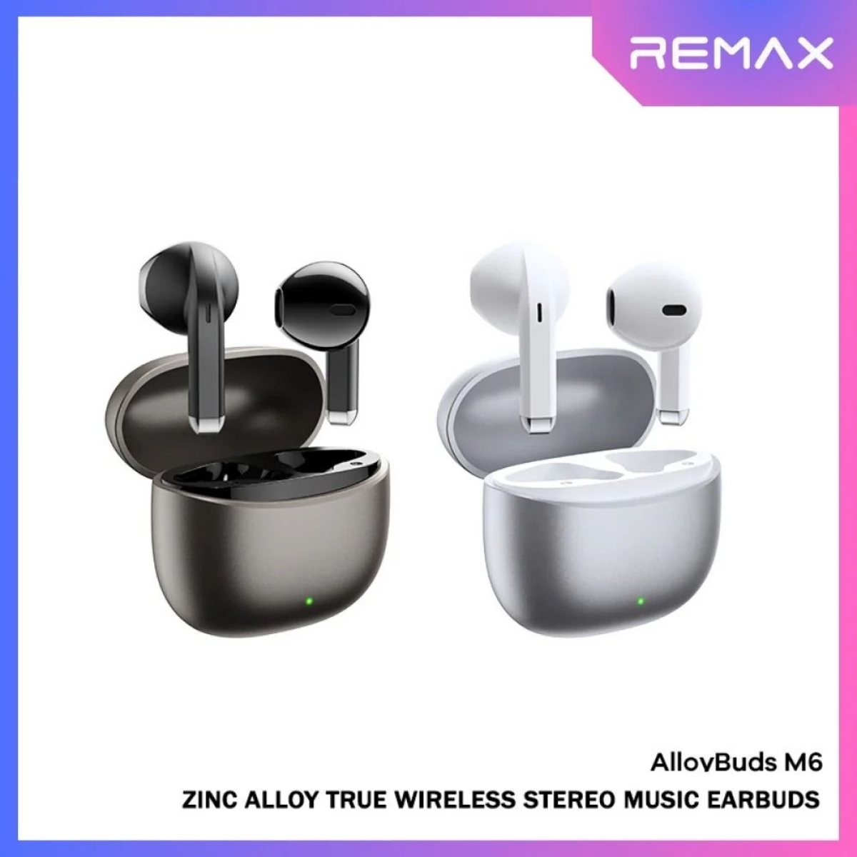 REMAX AlloyBuds M6 Zinc Alloy Ασύρματα Bluetooth Ακουστικά – Μαύρα