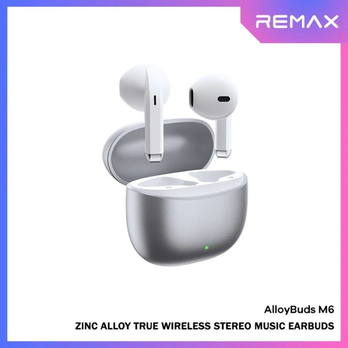 REMAX AlloyBuds M6 Zinc Alloy Ασύρματα Bluetooth Ακουστικά – Ασημί