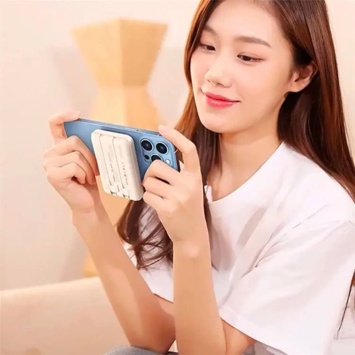 Remax RPP-527 Power Bank 10000mAh με Ασύρματη Μαγνητική Φόρτιση 15W, 2 Ενσωματωμένα Καλώδια – Μαύρο