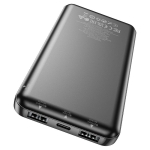 Hoco J100 High-ranking Power Bank 10000mAh με 2 Θύρες USB-A & LED Ένδειξη – Μαύρο
