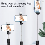 KOUVOLSEN X1S Bluetooth Τρίποδο με Selfie Stick & Τηλεχειριστήριο – Μαύρο