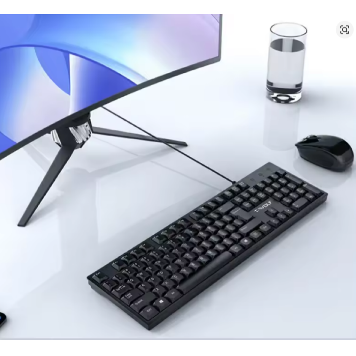 T-WOLF T15 Ενσύρματο Πληκτρολόγιο 104 Πλήκτρων USB Μαύρο για Γραφείο & Σπίτι - Μαύρο