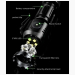 X-Balog Επαναφορτιζόμενος Φακός LED CREE XPG-5 – 2000lm, Ασημί