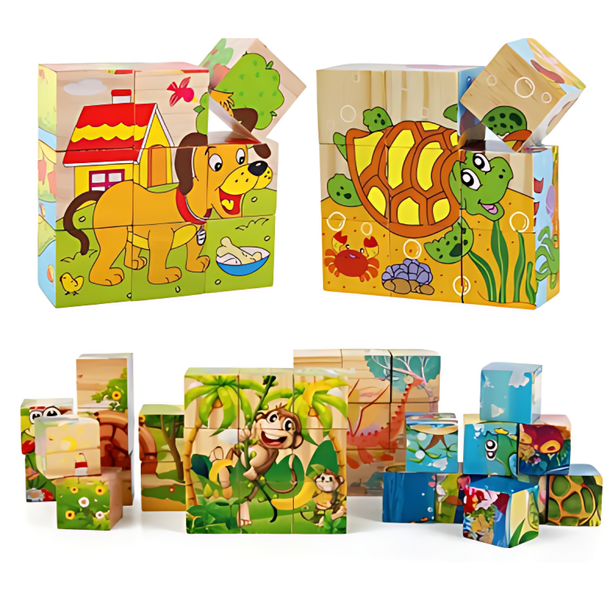 Ξύλινο εκπαιδευτικό παζλ εξάγωνο SDS-26110 πολύχρωμο - Image 2