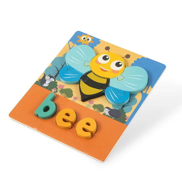 Ξύλινο εκπαιδευτικό παζλ με λέξη ''bee'' SDS-26080