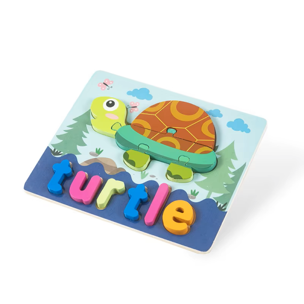 Ξύλινο εκπαιδευτικό παζλ με λέξη ''turtle'' SDS-26080