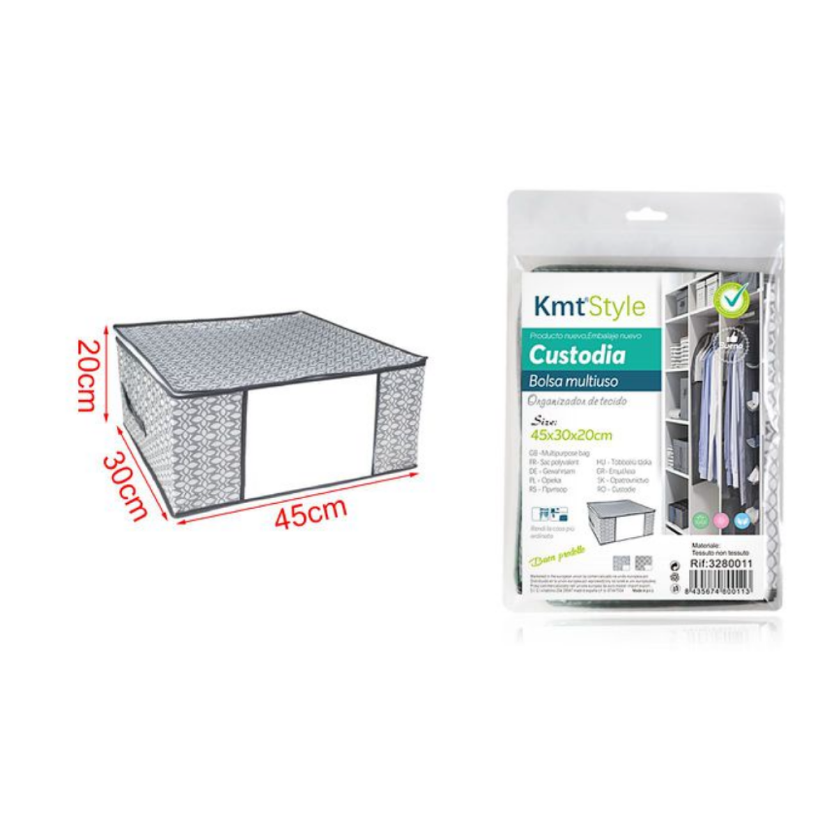 Υφασμάτινη Θήκη Αποθήκευσης Ρούχων 45x30x20cm Kmt Style 3280011