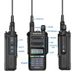 Ασύρματος Πομποδέκτης Baofeng UV-9R Pro 5W VHF/UHF IP68 Αδιάβροχο με Μπαταρία 2800mAh & Μονόχρωμη Οθόνη